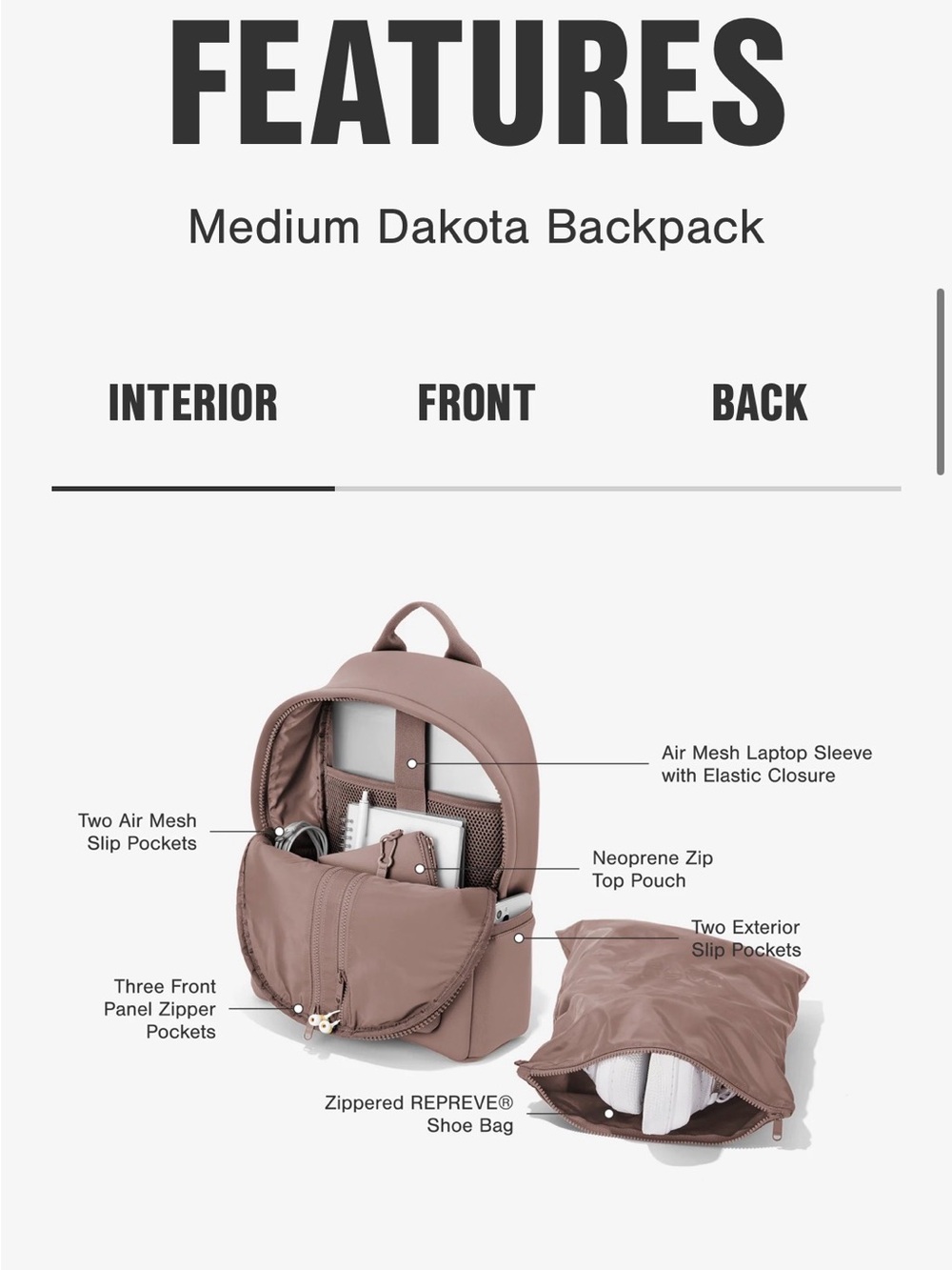 Dagne Dover Dakota Backpack in Violet (Discontinued Color!) - Picture 6 of 9